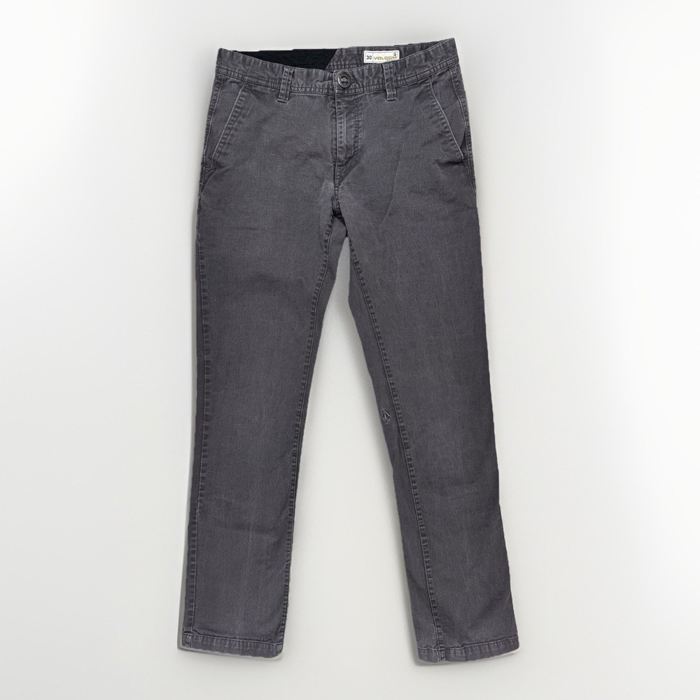 Volcom Men's Gray Slim Straight Pants Size 30x30 Stretch Cotton‎ Chinos